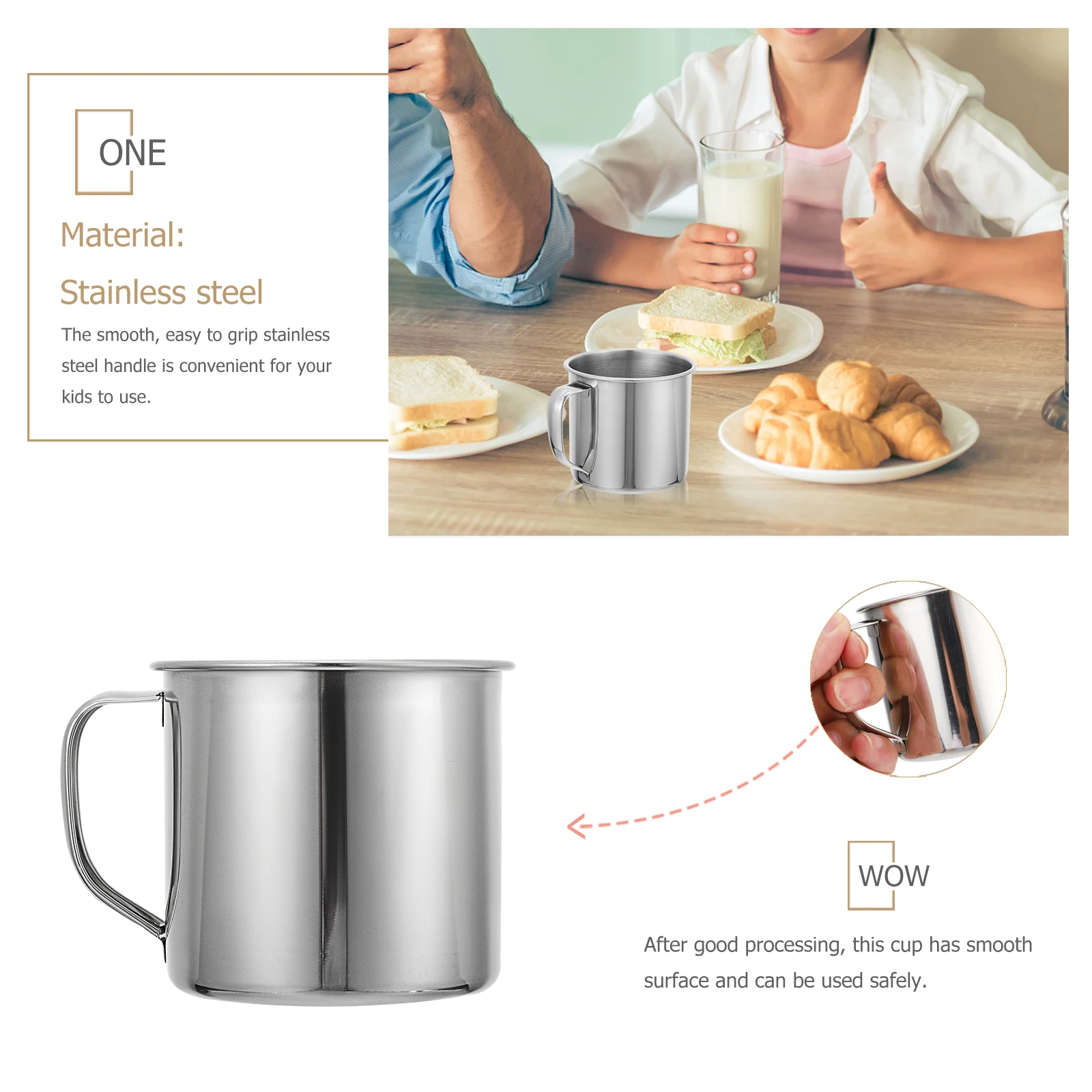

3 Pcs Concentrate 's Drinking Water Cup Tea Cups 304 Stainless Steel s Metal Mugs
