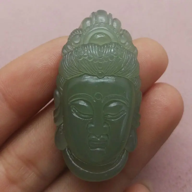 

Factory Direct Natural Hetian Qinghai Material Jade Peace Guanyin Pendant Premium Jadeite Ornament Wholesal