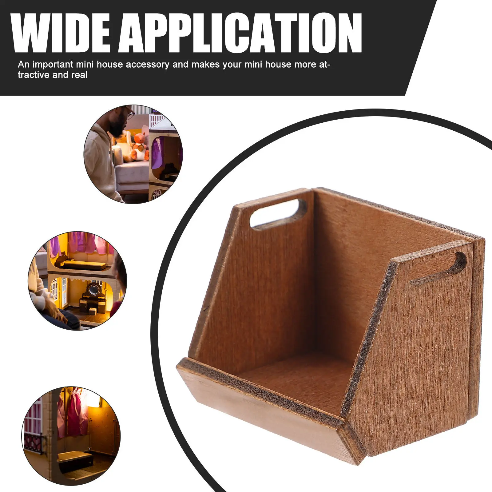 

2Pcs Premium Wood Mini Storage Box Ideal for Mini House Decor Playhouse Ornament Small Space Organization Miniature Furniture