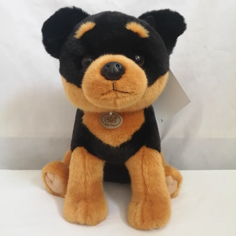 

Simulated Animal Rottweiler Dog Puppy Hound Hunter Family Pet Model Pendant Key Ring Chain Plush Toy Stuffed Doll Boy Girl Gift