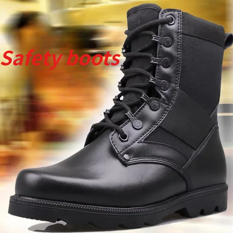 Winter Men's Security Boots Forces High Boots Outdoor Sport Male Shoes Climb Mountains Cross Country Steel Head Safety Boots