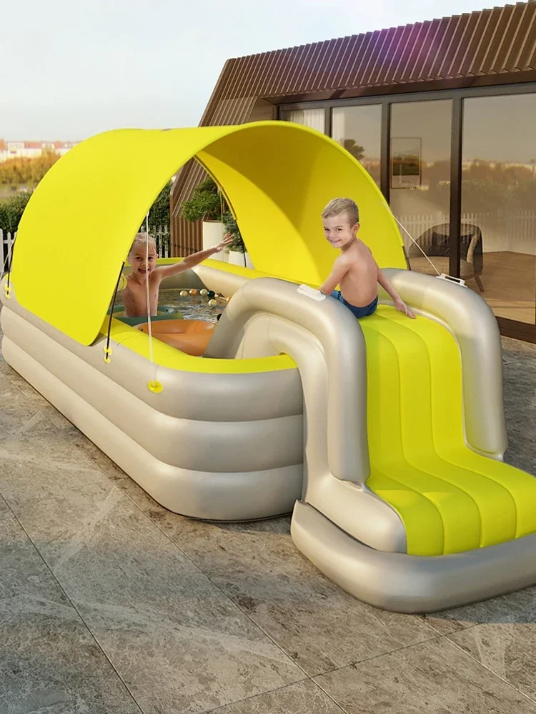 Piscine gonflable automatique pour enfants, piscine de jeu, balles , pare-soleil pour