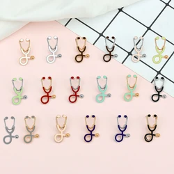 Colorful Mini Stethoscope Brooch Creative Bag Lapel Pin Enamel Badge for Doctors Nurses Medical Student Graduation Gifts Jewelry