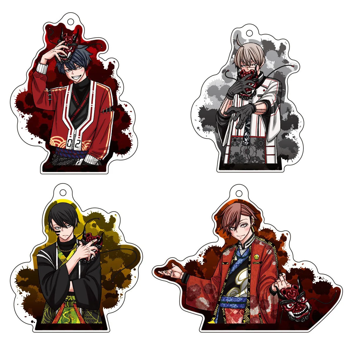 Anime Fans Gifts Tougen Anki Kyoya Oiranzaka Naito Mudano HD Figures Acrylic Keychain Ornament Collection Series About6cm