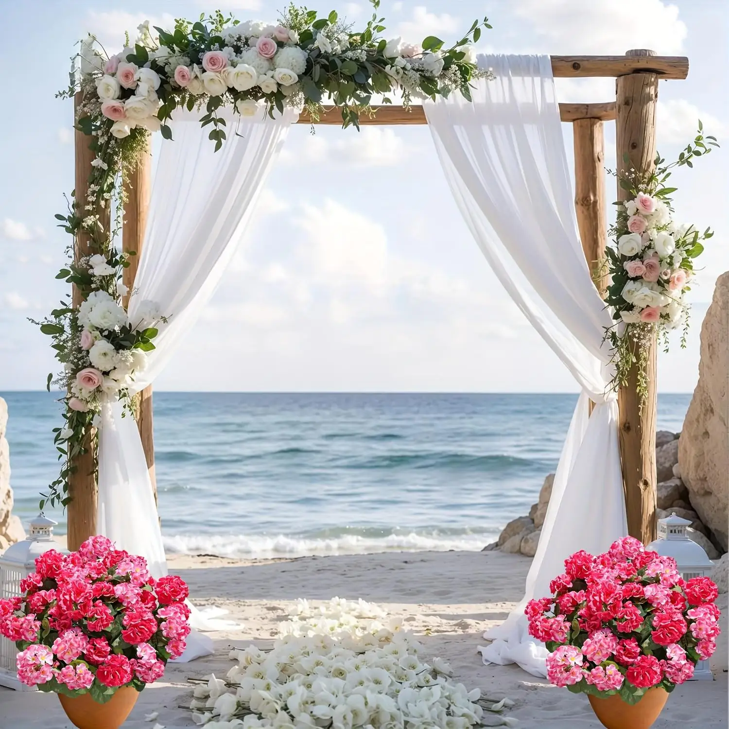 4 Bunches of Artificial Gerani - Home Office Romance avaliação e preço
