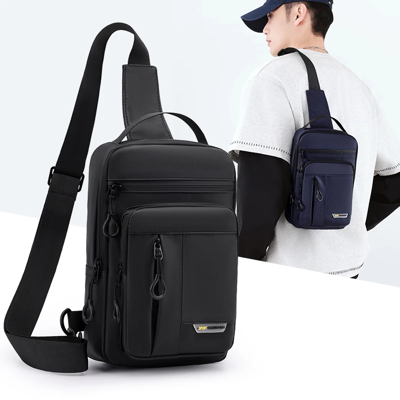 

Korean Style Men Oxford Chest Bag Waterproof Multi-Compartment Sling Pack with Dedicated Phone Pocket Adjustable Daily Commute