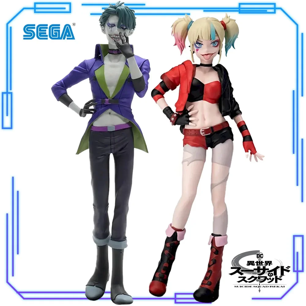 In Stock SEGA Original Genuine Anime Suicide Squad Isekai DesktopDecorate Collections Harley Quinn Joker 16cm Model Toy Figures