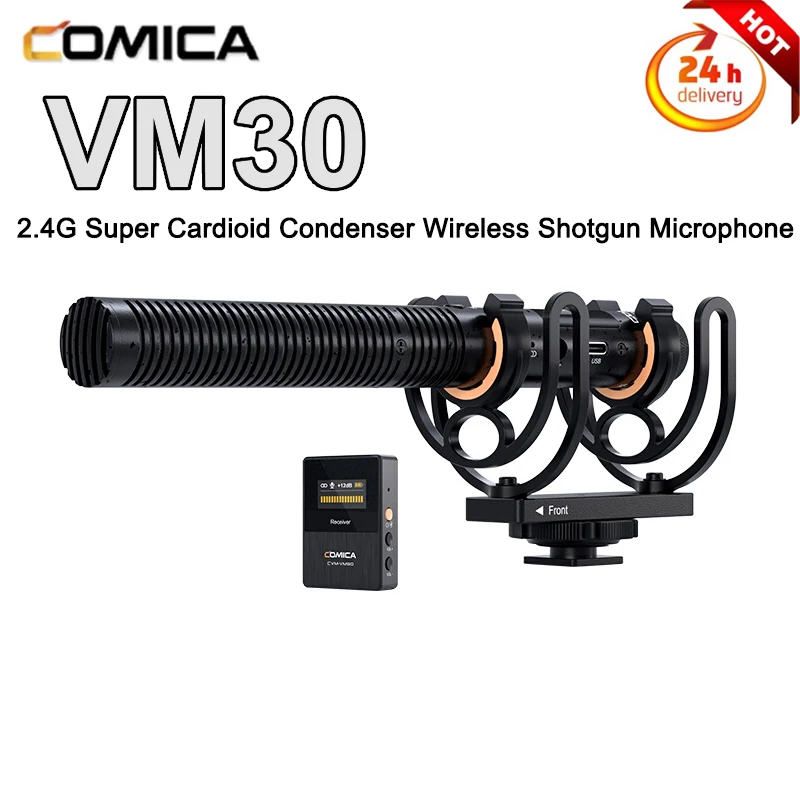 

Comica VM30 Shotgun Microphone with Shock Mount, Gain Control and Deadcat, Video Shotgun Microphone for Smartphones