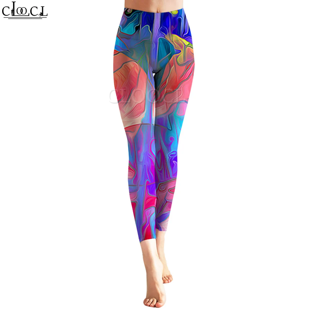 CLOOCL ใหม่กางเกงขายาวผู้หญิงฟิตเนส Legging Graffiti สี 3D การพิมพ์แฟชั่นเหมาะสําหรับผู้หญิงทุกวันวิ่งออกกําลังกายกางเกง