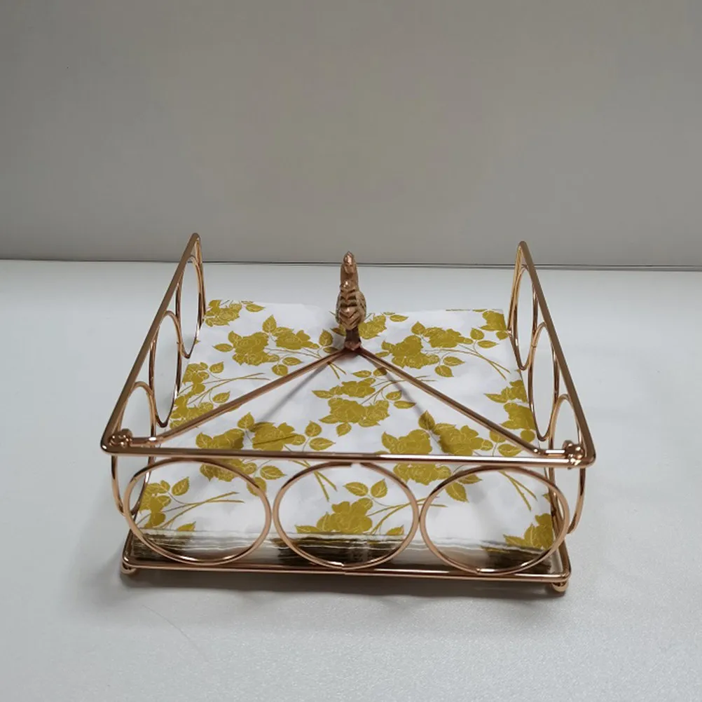 Napkin Holder Dining Table Metal Vintage Style Standing Napkin Holder for Kitchen Restaurant Office Party Paper Tissue Dispenser