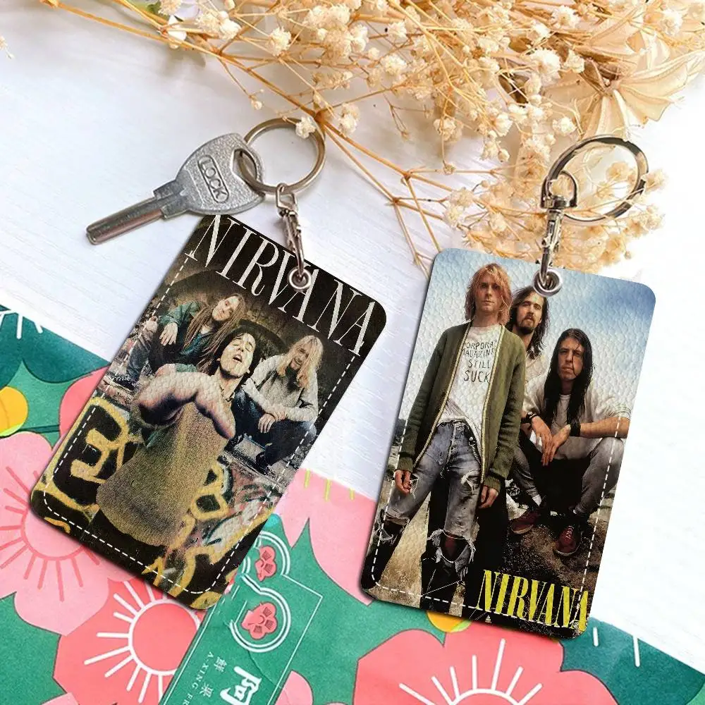 N-Nirvana Band Access & Refeal Tarjetero Llavero Tarjeta bancaria de identificación de crédito Funda protectora Llavero Colgante Moda
