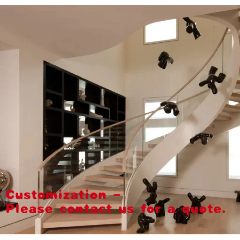 custom.Ultra Modern Cantilevered Curved Staircase Engineering High Rise Penthouse