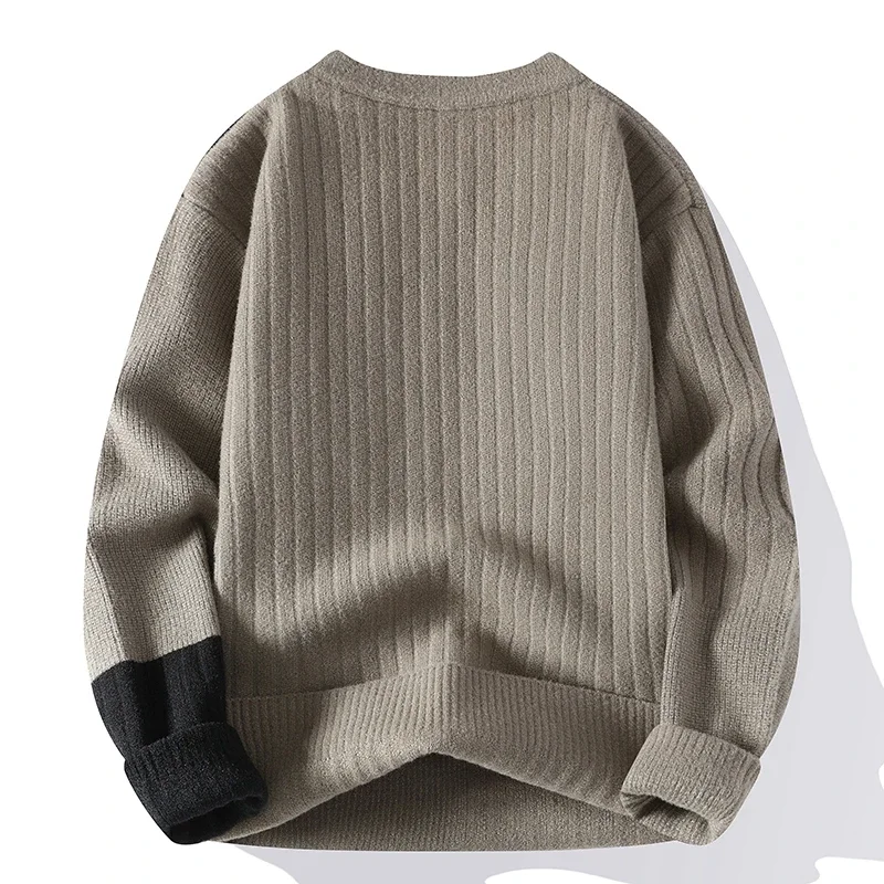 Men's Korean Harajuku Pullover, High End Luxury Cashmere Sweater, Thick Warm Jumper, Christmas, Autumn, Winter, New, 2024