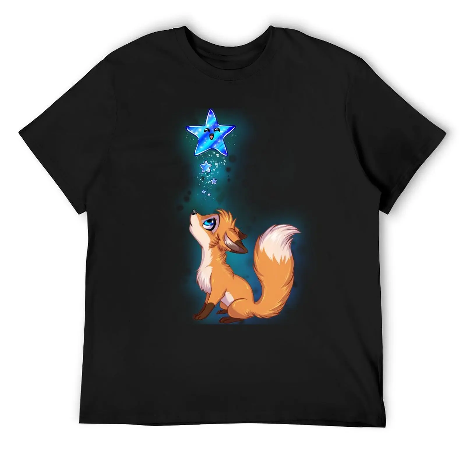 

fox and stars T-Shirt Luxury man blacks baggy shirts Anime t-shirt mens t shirts top quality