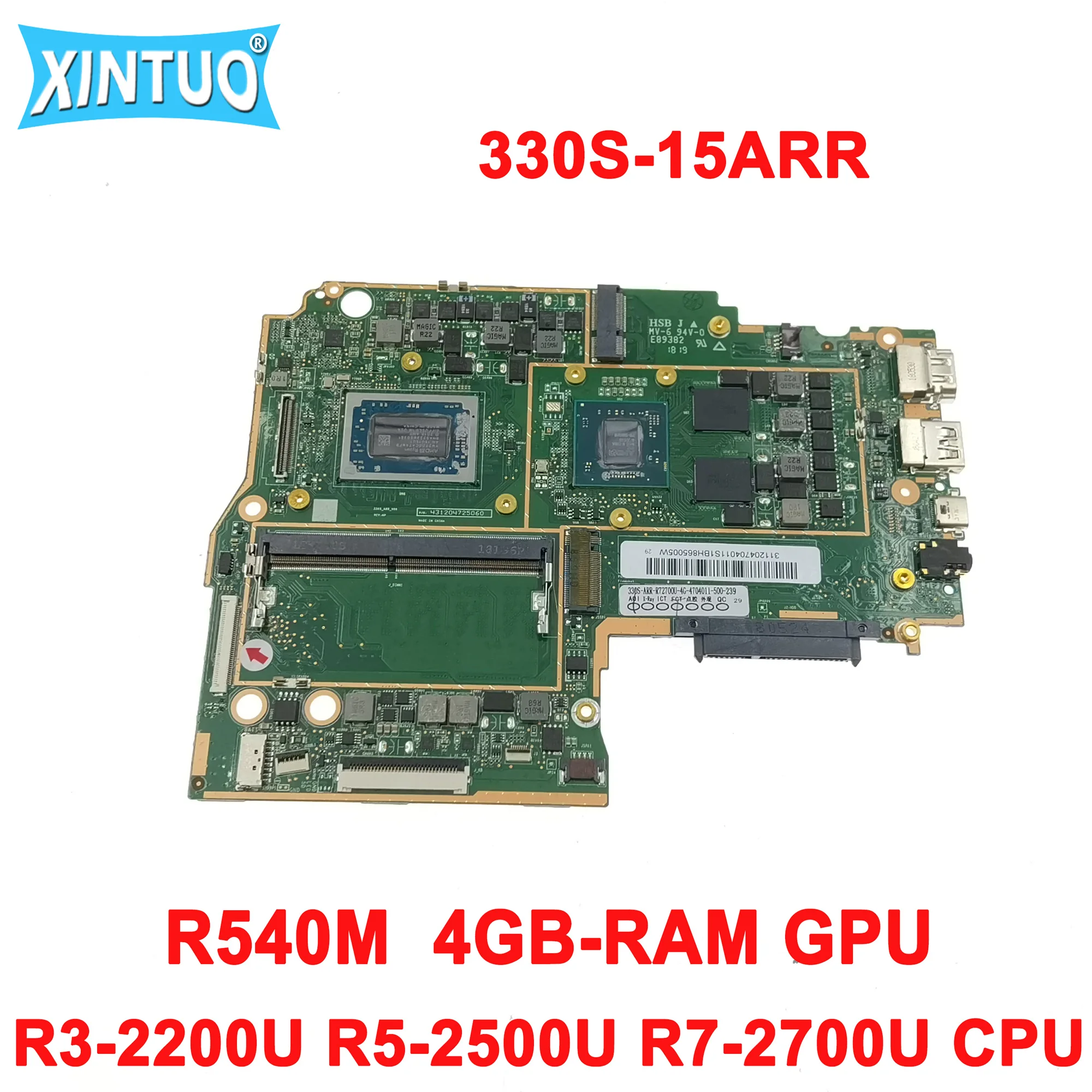 

5B20R27416 for Lenovo ideapad 330S-15ARR laptop motherboard R3-2200U R5-2500U R7-2700U CPU R540M 2G 4GB-RAM DDR4 100% test work