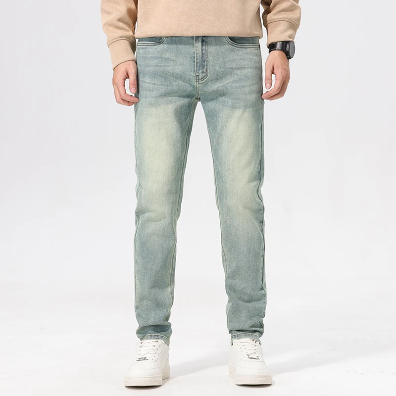

Autumn Vintage Mens Denim Jeans Men's Baggy Straight Jeans Fashion Korean Mens Jeans Pants Denim Trousers Streetwear Male