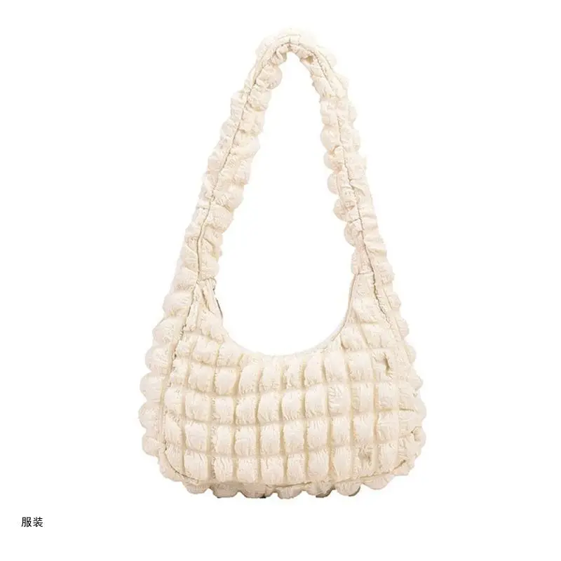 

D0UD Elegant Small Square Bag Pleated Bag Underarm Bag Shoulder Bag for Mother's Day