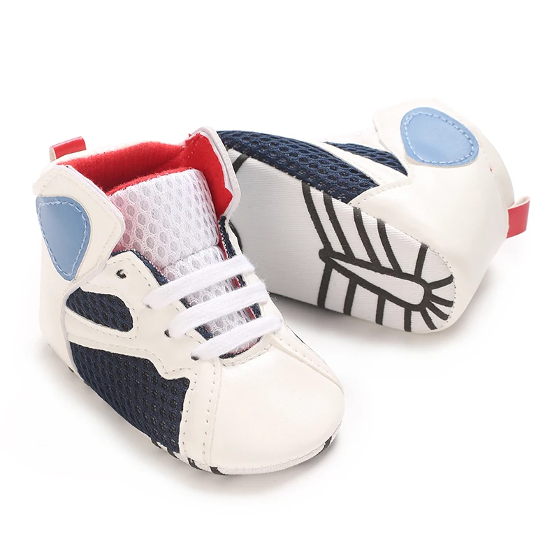 Spring and Autumn Baby Shoes New High Top Casual Shoes For Boys and Girls Baby Walking Shoes Soft Soled Shoes 0-1 Years Old