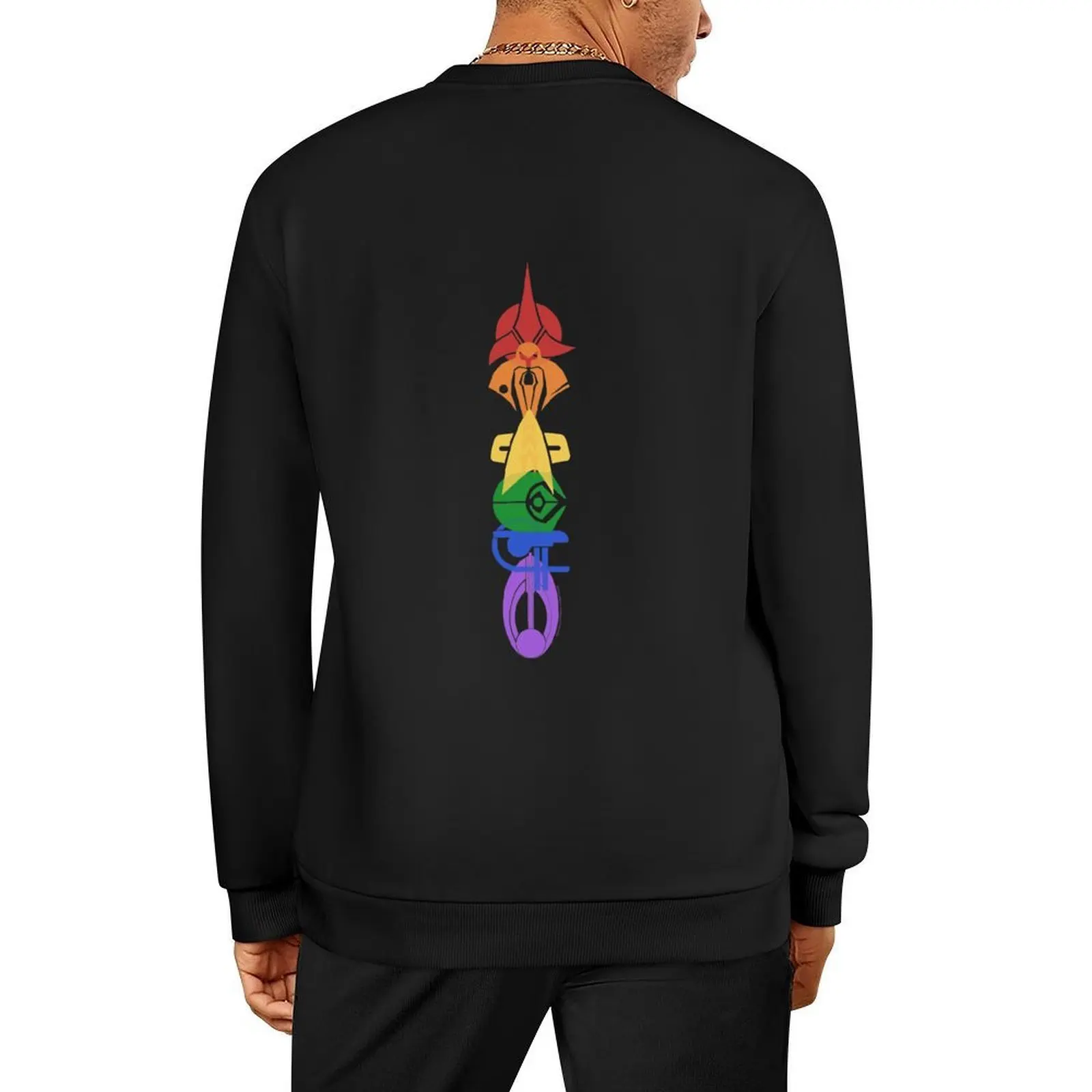 

Star Trek Deep Space Nine Rainbow Symbol Stack Pullover men's clothes men clothing men's autumn clothes men's sweatshirt
