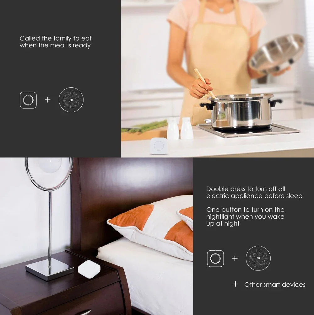 Aqara Sensor Smart Wireless Mini Switch Key Zigbee Connection Remote One Key Control Button Home Security Mihome Homekit
