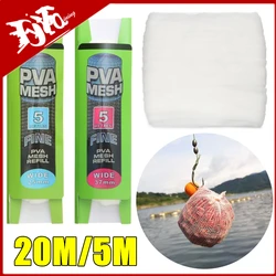 Malla de pesca de PVA, bolsa Soluble en agua, alimentador de carpa, trampa de cebo, herramientas de pesca, 20m/5m, 25/37/44mm, nuevo