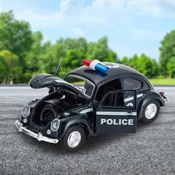 1: 32 Die Casting Model Alloy Three door Vintage Car Model Graffiti Model Police Car Children's Toy  Car Ornament