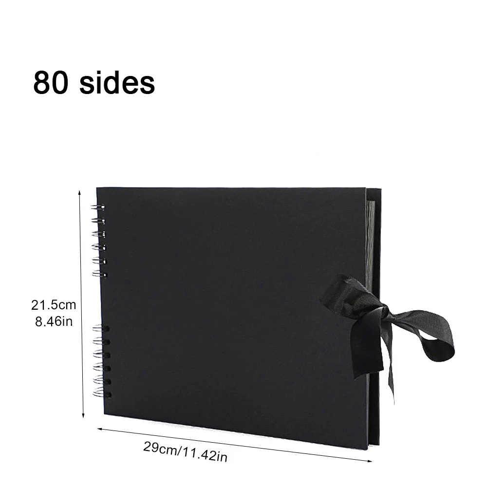 NONE ZK20 80 Seiten schwarze Erinnerungsbücher DIY Handwerk Fotoalben Scrapbook Cover Kraftalbum für Hochzeitstag Geschenke Erinnerungsbücher 10
