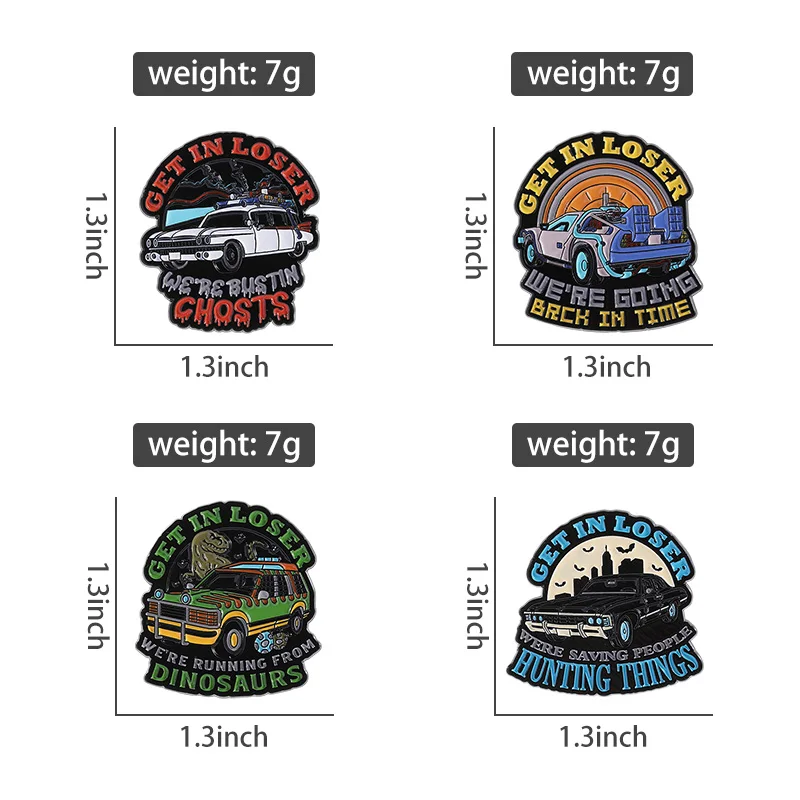 سباق أفلام أنيمي المينا دبابيس مخصصة نحن نعود في الوقت المناسب دبابيس التلبيب شارات الملابس القوطية مجوهرات هدية للأصدقاء #6