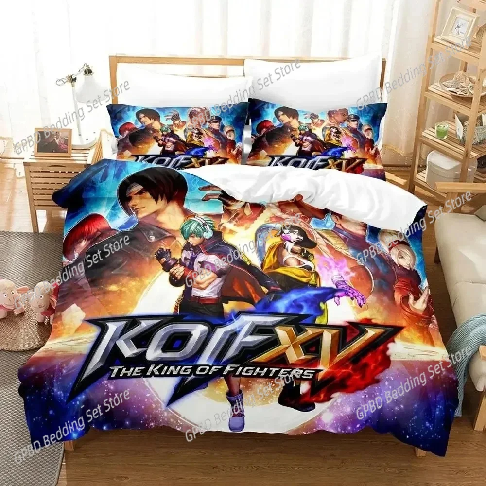 Anime King Of Fighters Bedding Set Duvet Cover Bed Set Quilt Cover Pillowcase Comforter king Queen Size Boys Adult Bedding