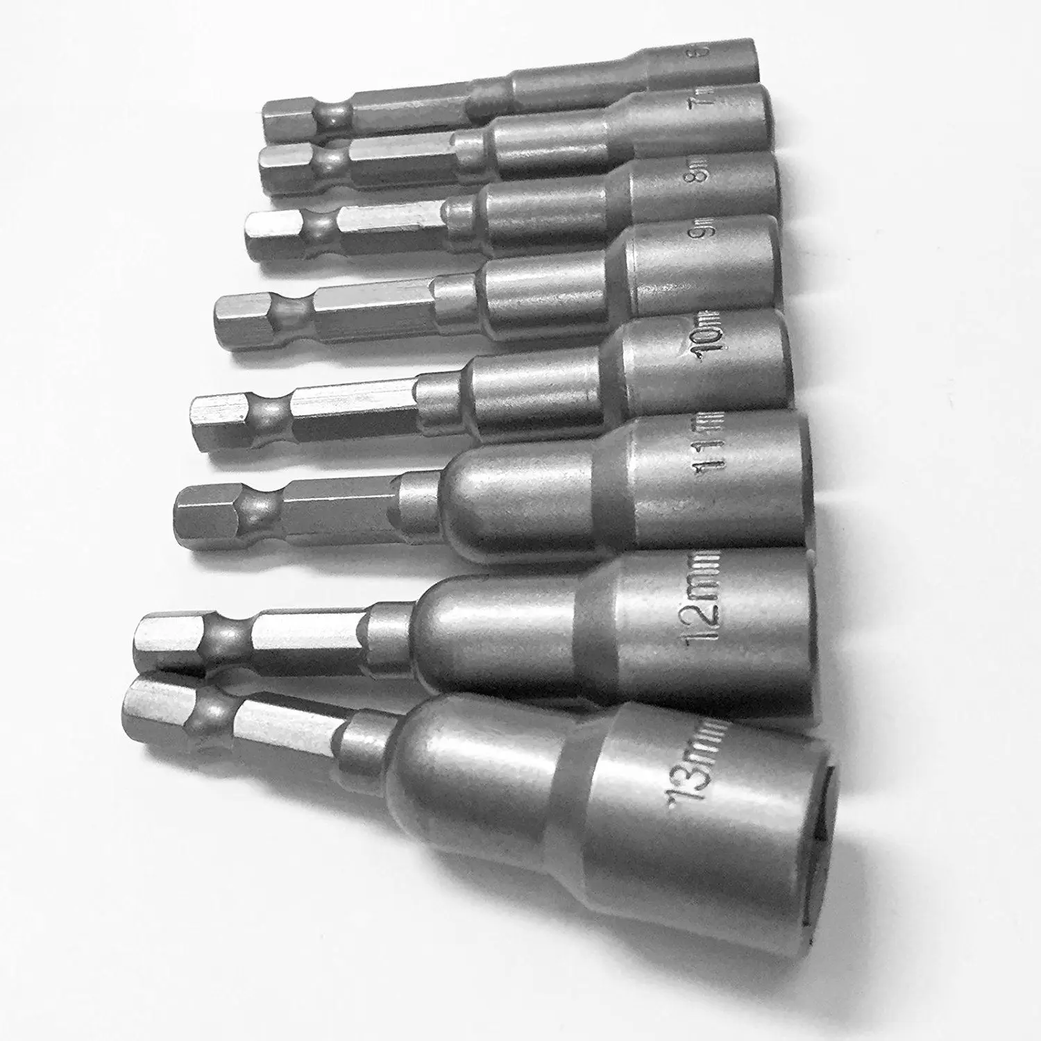 8 sztuk 1/4 cal sześciokątny wkrętak magnetyczny zestaw gniazd wiertła udarowe metryczny 6 do 13mm Adapter