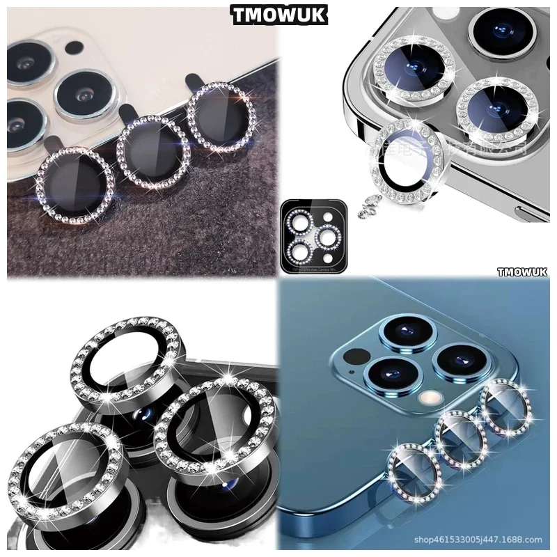 

For IPhone 16 15 14 Pro Max Plus 13 12 11 Pro Max Mini Fashionable Lens Guard With Sparkles
