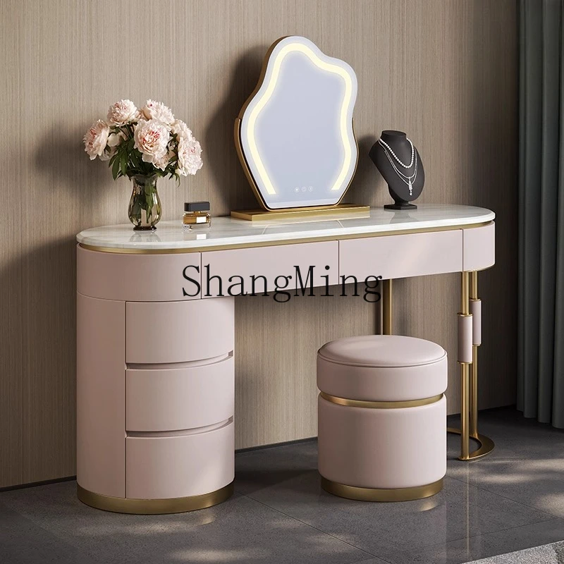 

CL simple dresser bedroom modern small apartment high-end minimalist marble light luxury integrated makeup table
