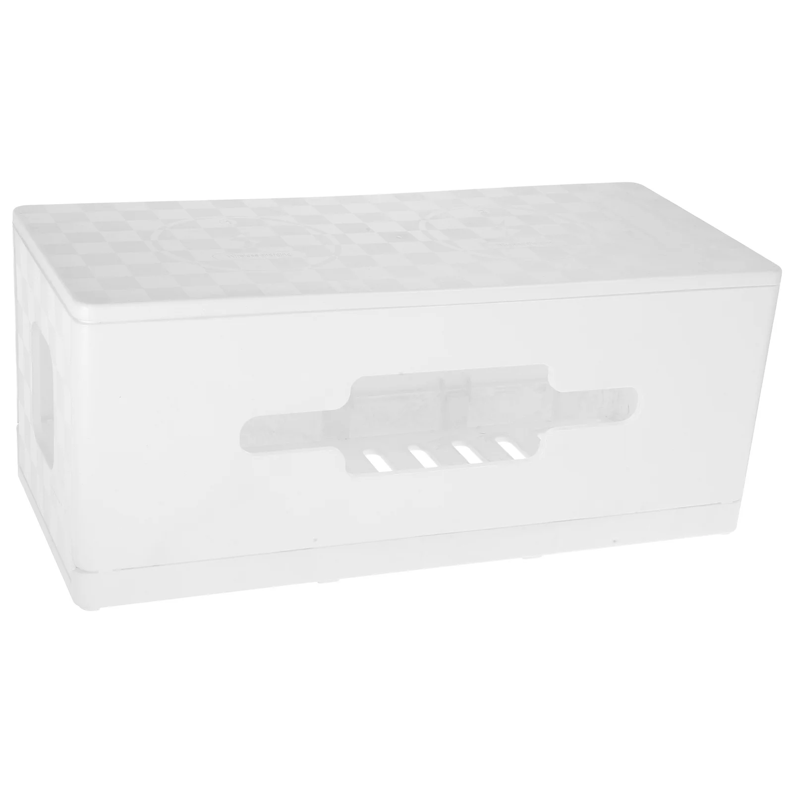 

Power Strips Cable Organizer Foldable Cord Management Box Carbon Fiber Texture Cord Box for Desk Office Storage