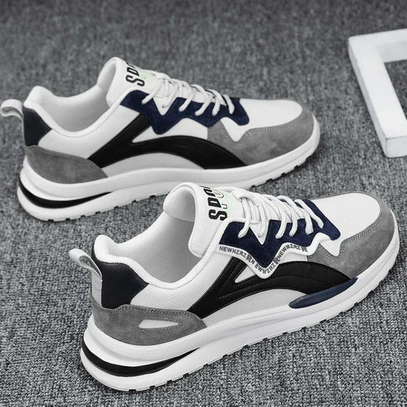 Scarpe da corsa basse alla moda da uomo, comode sneakers stringate antiscivolo e durevoli per l'allenamento all'aperto