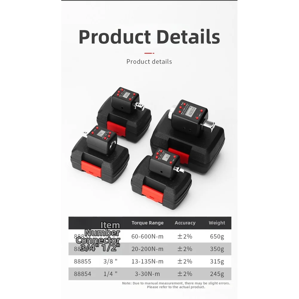 1pc Digital Torque Wrench Gauge 3/4 1/2 3/8 Inch Digital Torque Wrench Bike Car Repair Electronic Torque Meter Torque Wrench