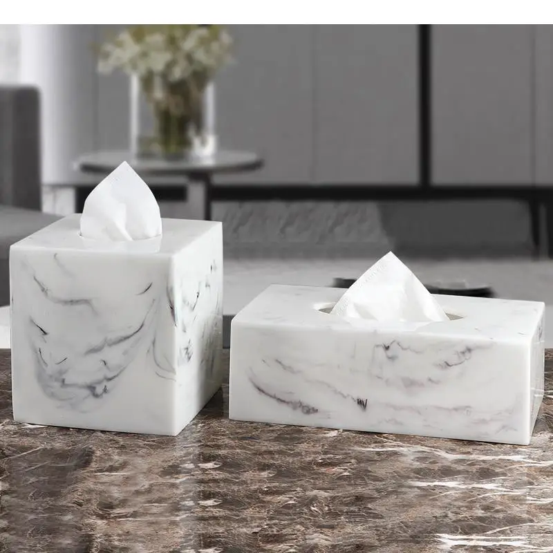 Ink Pattern Black White Tissue Box Decoration Accessories Square Rectangular Storage Napkin Holder Paper Towel Tube