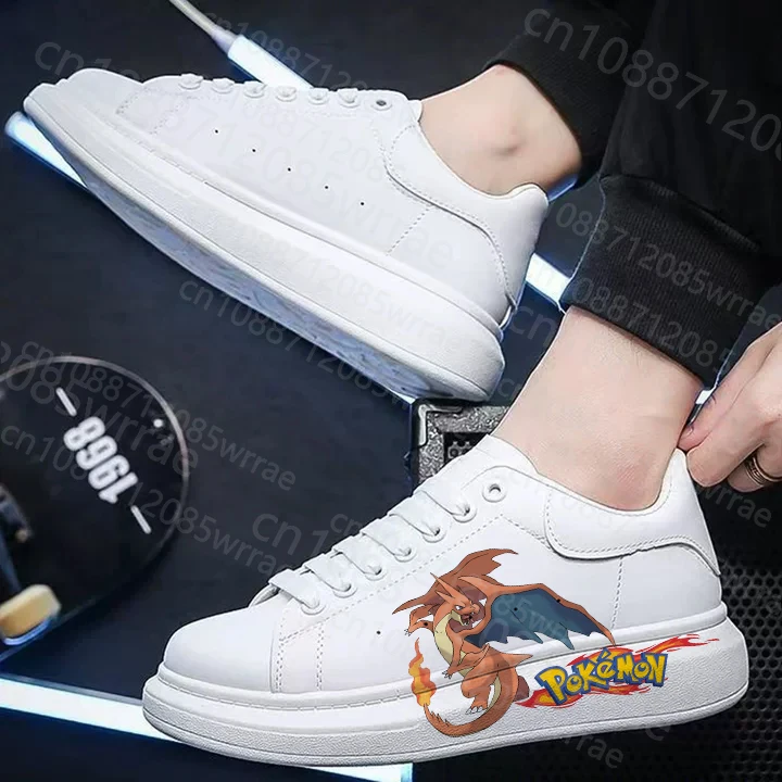 بوكيمون تشارزارد Simple Campus Fashion حذاء كاجوال أبيض للرجال والنساء حذاء جري رياضي متين هدية