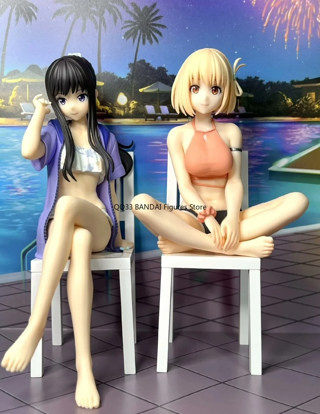 Genuine Original Lycoris Recoil Inoue Takina Nishikigi Chisato Swimwear Anime Action Figure Model Desktop Decoration