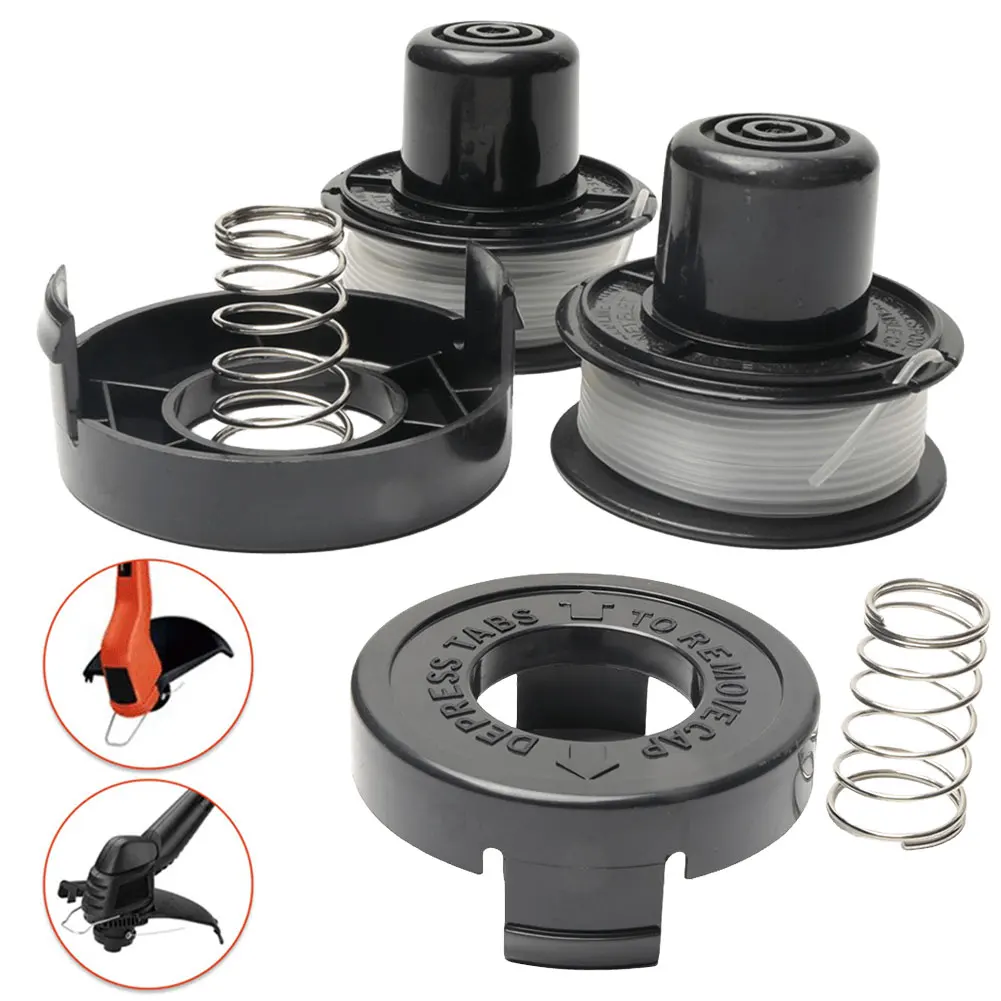 Trimmer Spool with Spool Cap Covers and Spring Weed Eater Spool for Black and Decker ST4500 ST5000 GE600 ST6800 for Black Decker