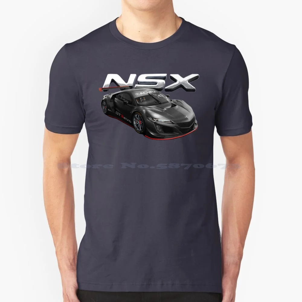 Nsx Supercar Products T Shirt 100% Cotton Tee Nsx Cars Automobile Black Supercar Sportscar Racecar Exotic Car Motorsport