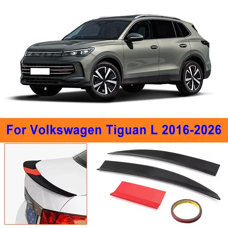 

For Volkswagen Tiguan L 2016-2026 3-Section ABS Rear Trunk Spoiler 115-125cm Adjustable Sports Decor Top Wing Car Exterior Parts