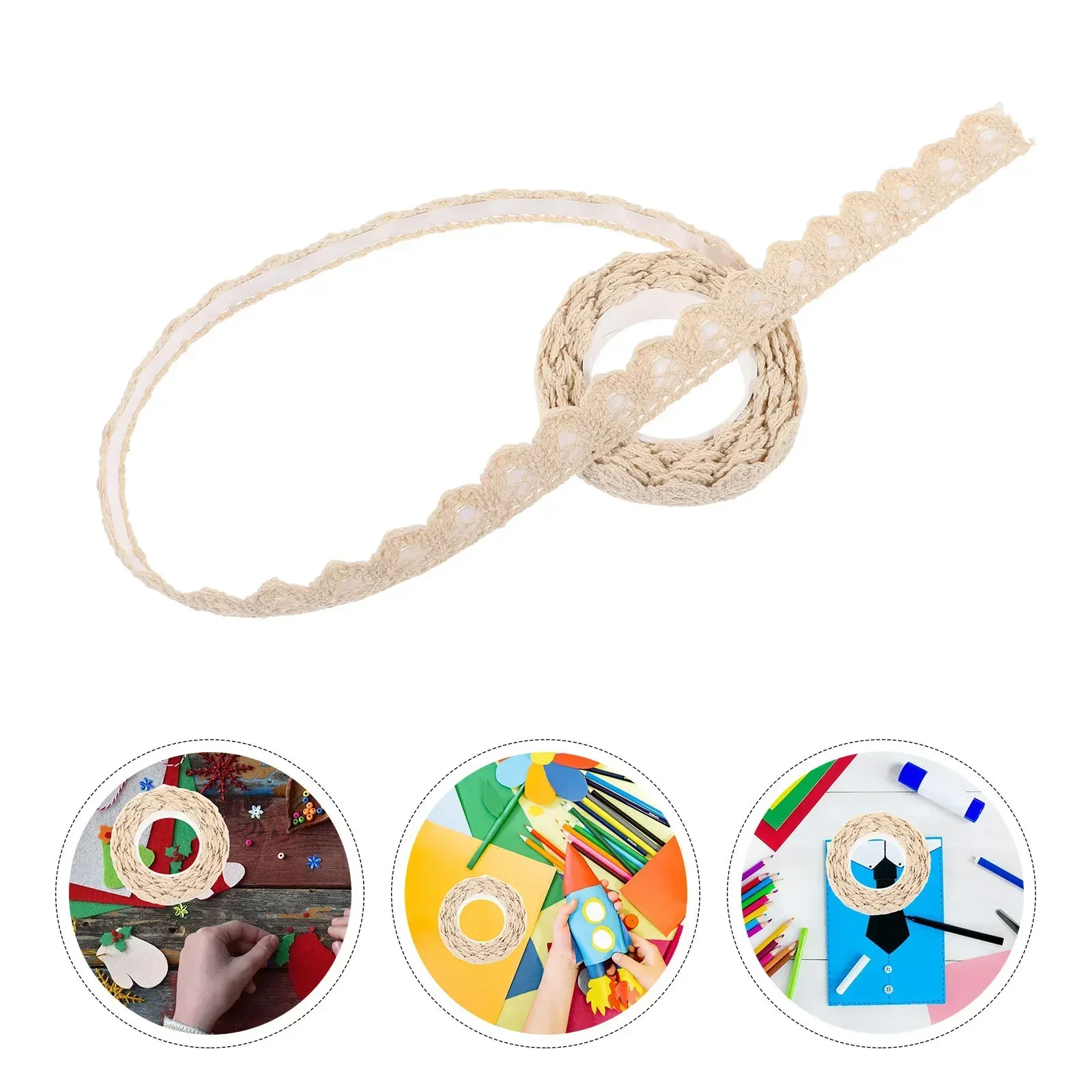 2026 New model Advanced Beige Hollow Lace Masking Tape Adhesive Roll Craft Scrapbooking Gift Wrapping Decorative Tape
