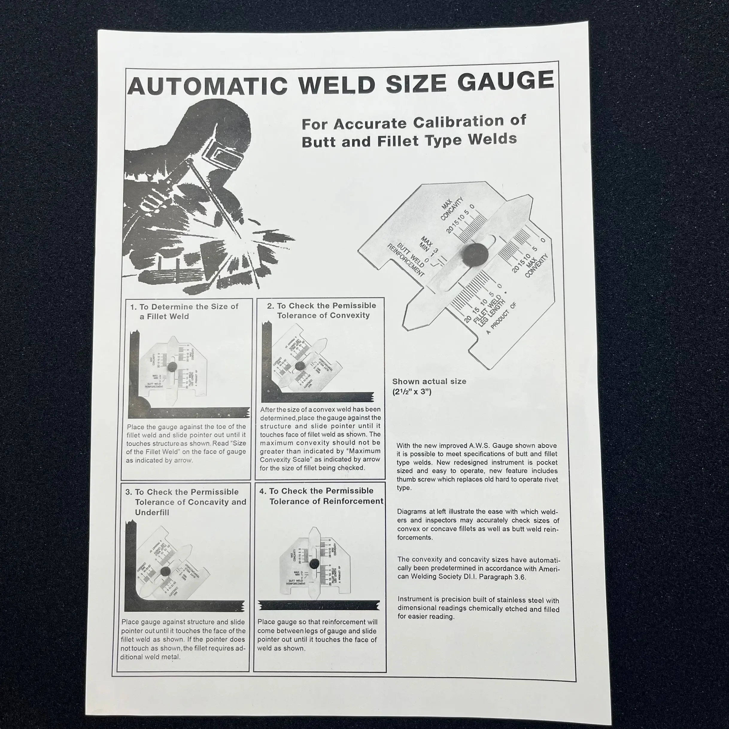 KIT Pengukur Las Inspeksi Visual-4 13pcs