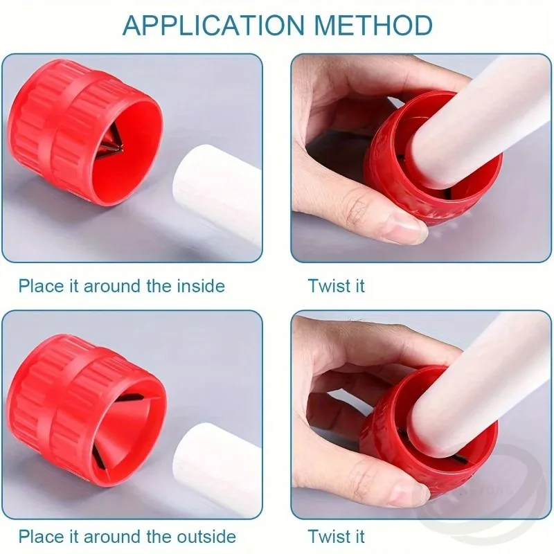 Herramienta Universal de desbarbado de tuberías rojas, accesorio metalúrgico para corte de chaflán externo e interno, tubos metálicos de 5mm-38mm