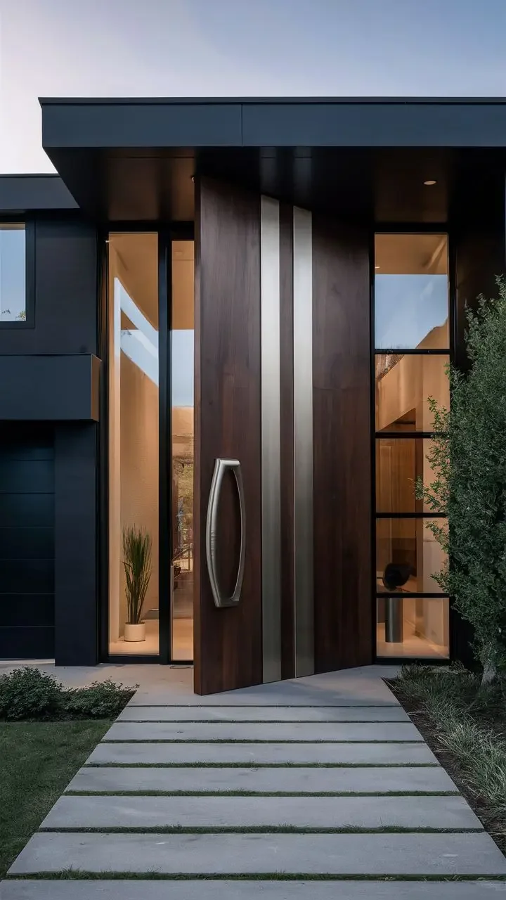 Porta d'ingresso esterna Decorazione domestica Porte d'ingresso principali in alluminio ad alta sicurezza Isolamento termico Porta d'ingresso residenziale di lusso