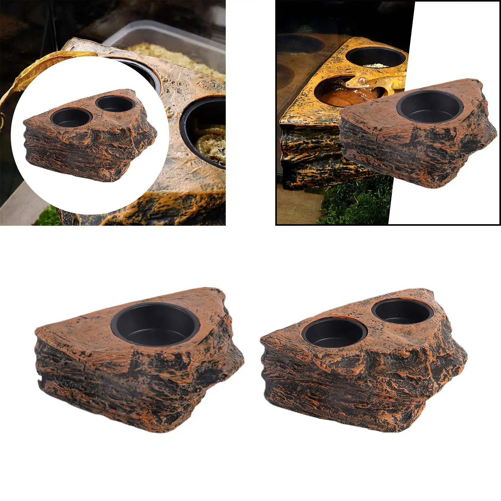 

Reptile Food Dish, Reptile Feeder Ledge, Reptile Feeder Bowl for Reptisoil, Lizard, Chameleon Crested Gecko