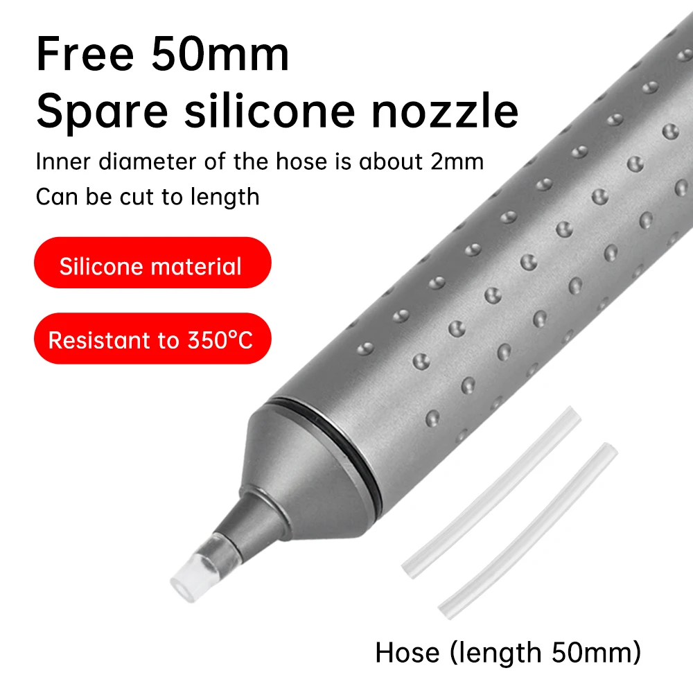 Manual Vacuum Solder Sucker All-Aluminium Alloy Solder Sucker Soldering Repair Tool With Flexible Rubber Hose image 2