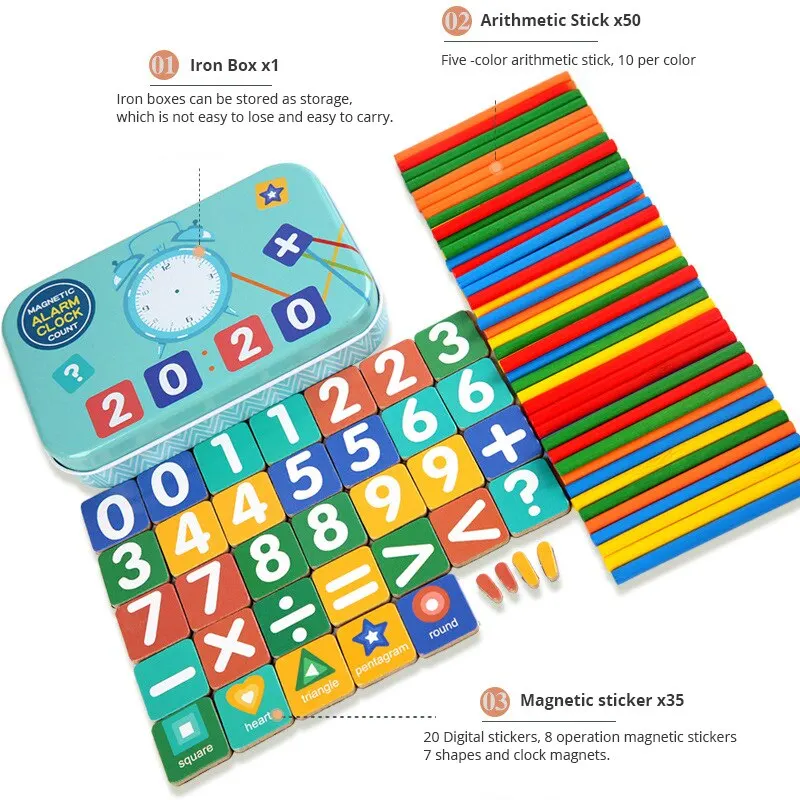 Kids Teaching Aids Plus Subtraction Toy, Ensino precoce, Number Learning, Vara aritmética digital