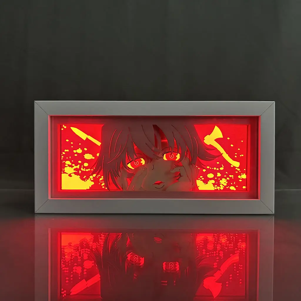 

Mirai Nikki Gasai Yuno Bedroom Night Light Handmade Model 3D LED Light Box Girl's Birthday Gift Room Desktop Decoration