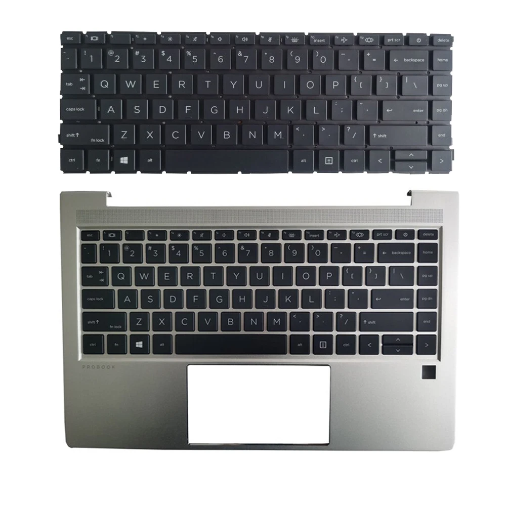 New For HP ProBook 14 440 G8 Laptop US Keyboard With Silver Palmrest Upper Cover With Backlight